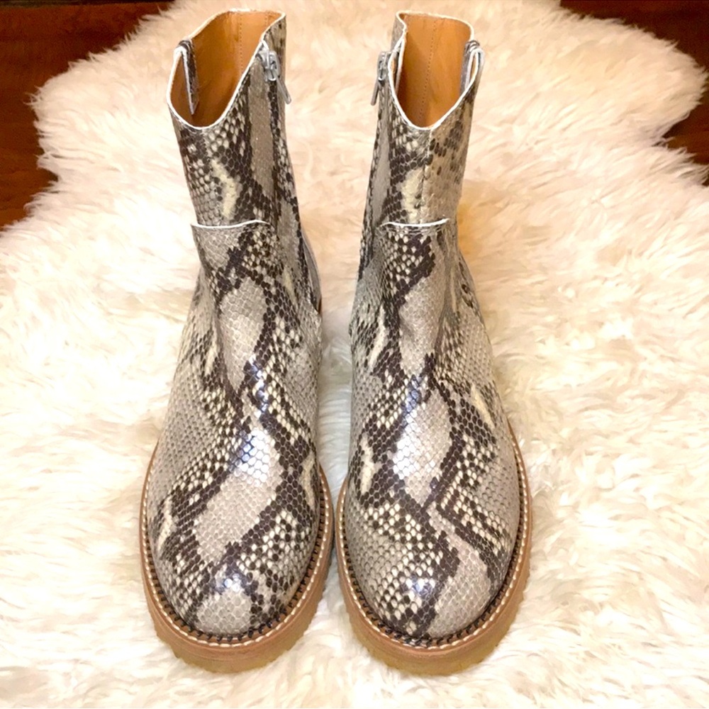 Maison Martin Margiela Python-Embossed Ankle Boot - image 1